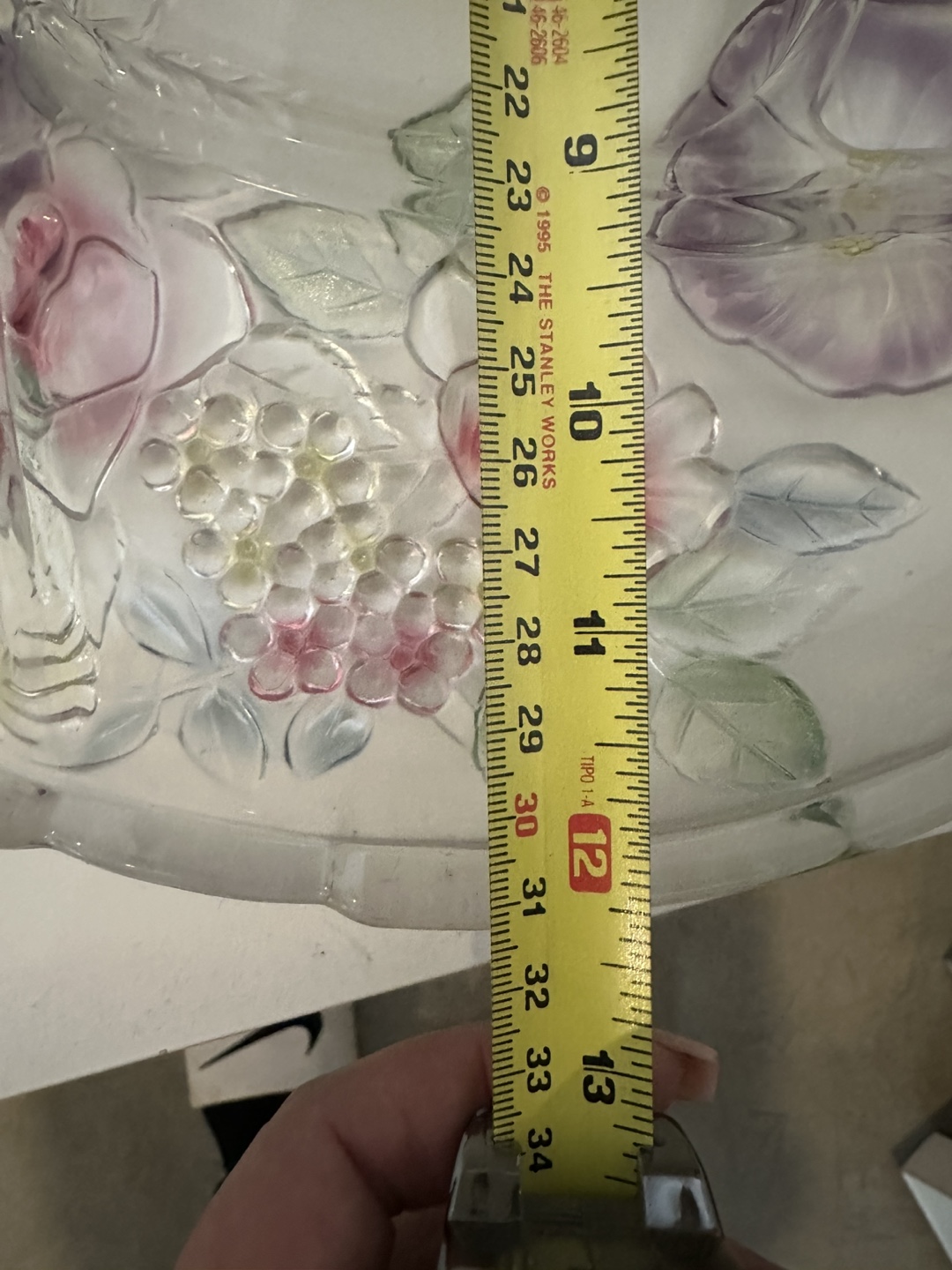 Vintage Floral Divided Glass Serving Platter - photo 3