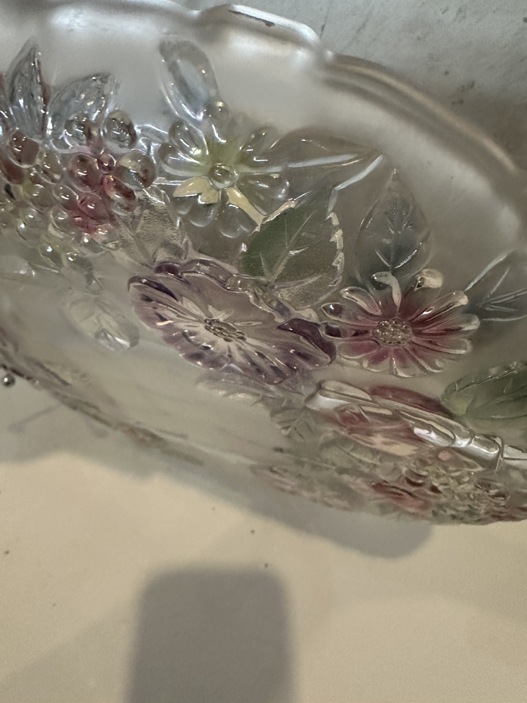 Vintage Floral Divided Glass Serving Platter - photo 4
