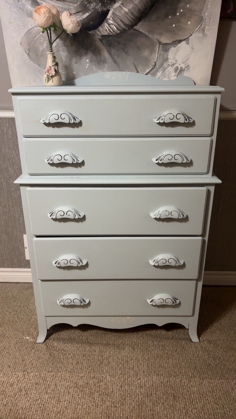 Vintage Five-Drawer Chest of Drawers tall boy - photo 5