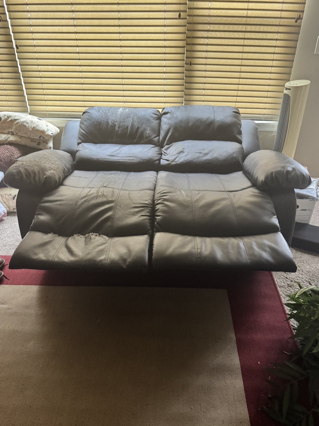 Reclining Loveseat - Black Faux Leather