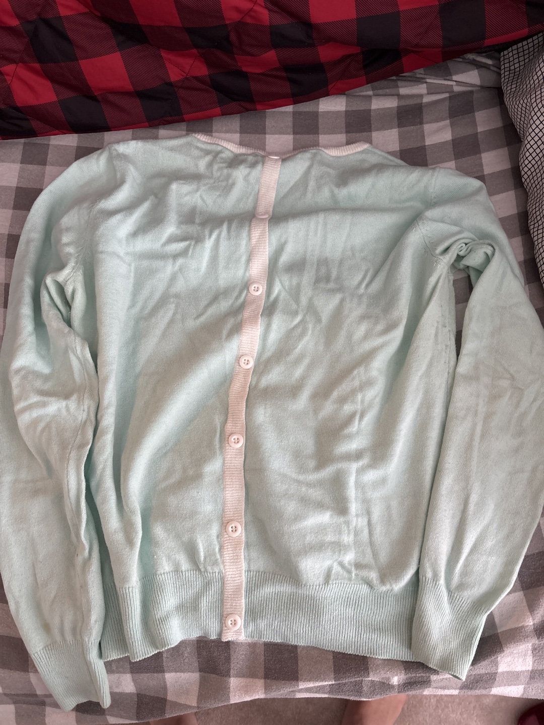 Forever 21 Mint Green Button-Up Cardigan Sweater - Size L - photo 2