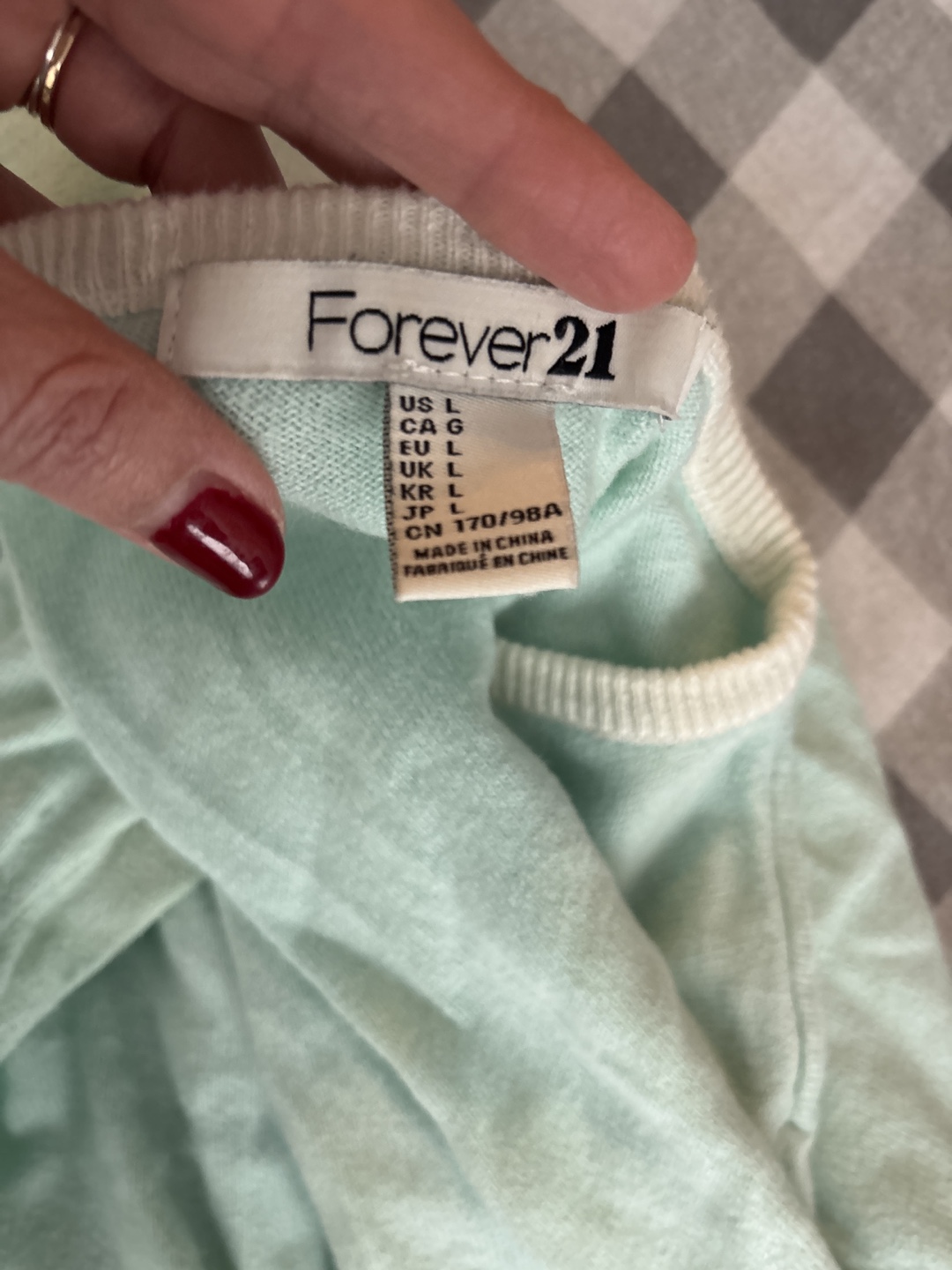 Forever 21 Mint Green Button-Up Cardigan Sweater - Size L - photo 3