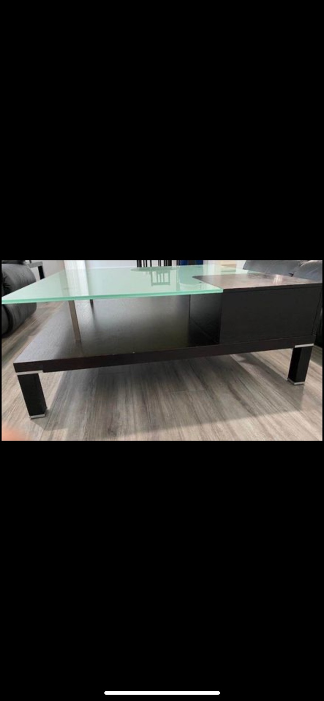 Modern Glass-Top Coffee Table