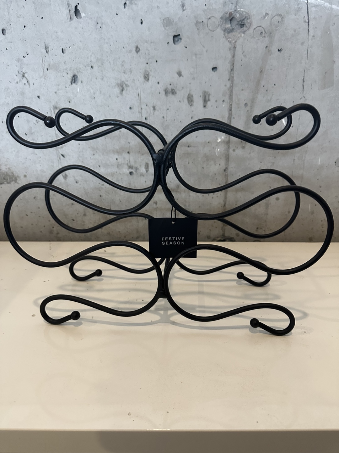 Black Metal Wine Rack