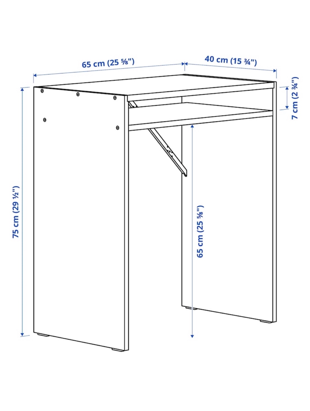 IKEA White Folding Desk & Chair Set - photo 3