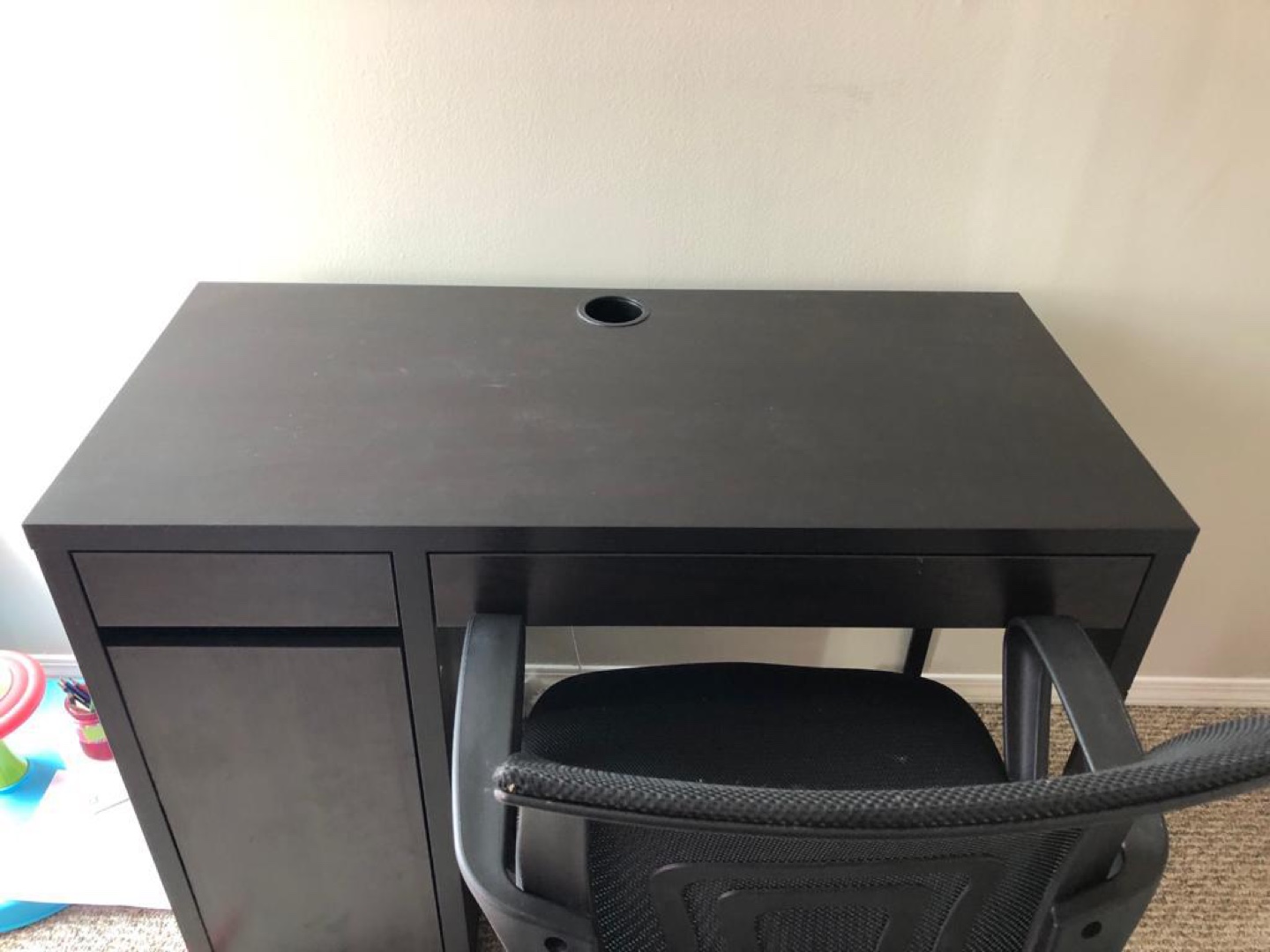 Ikea Black Computer Desk with Chair