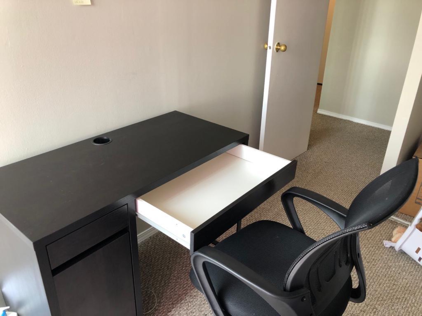 Ikea Black Computer Desk with Chair - photo 4