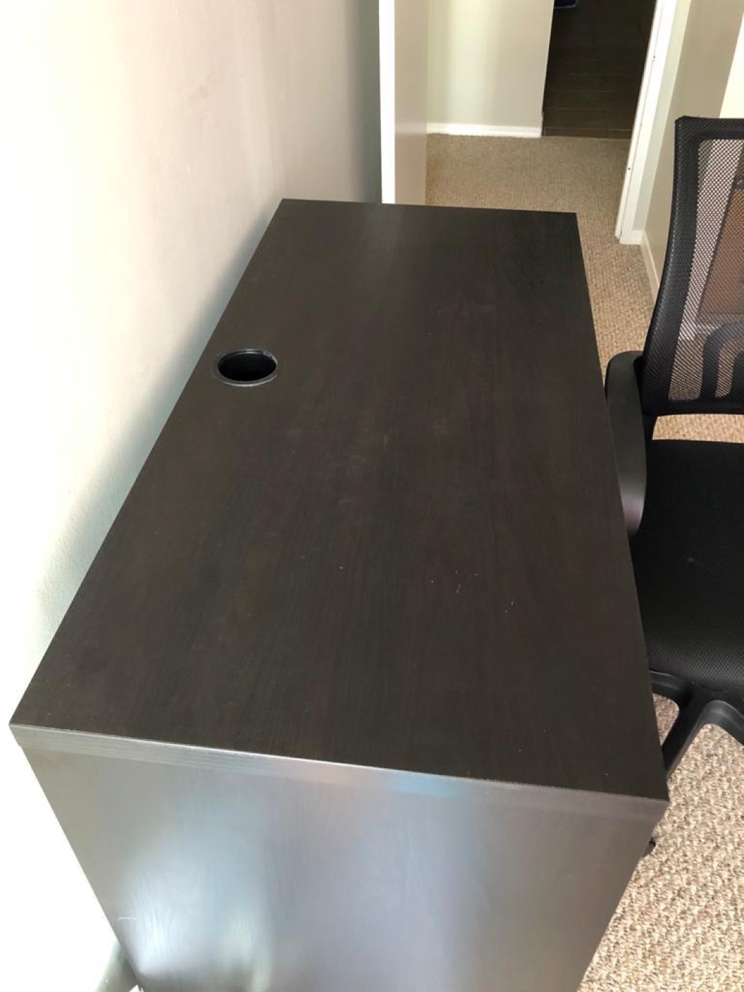 Ikea Black Computer Desk with Chair - photo 3