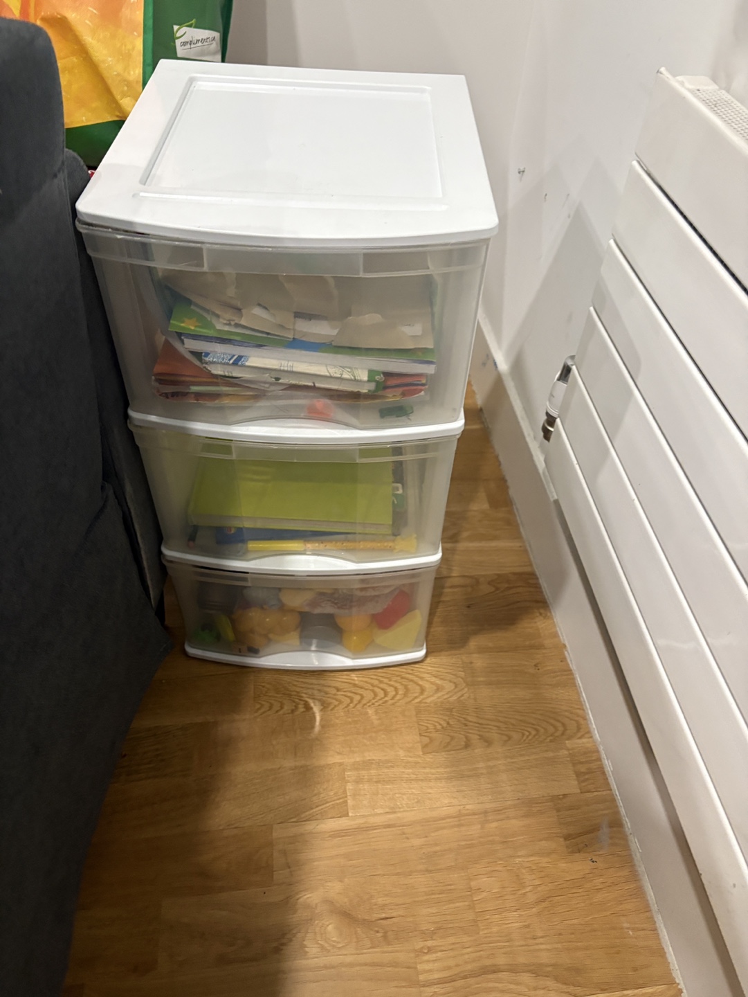 Three-Drawer Plastic Storage Unit