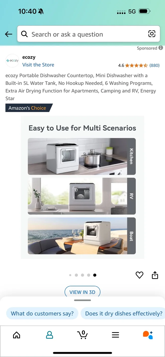 Ecozy Portable Countertop Dishwasher thumbnail