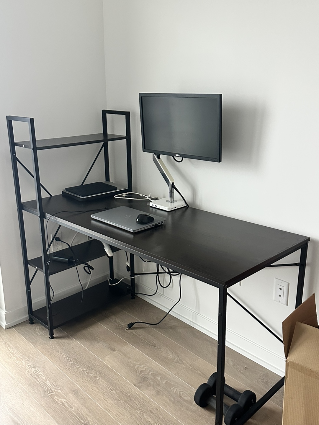 Desk with Shelving Unit