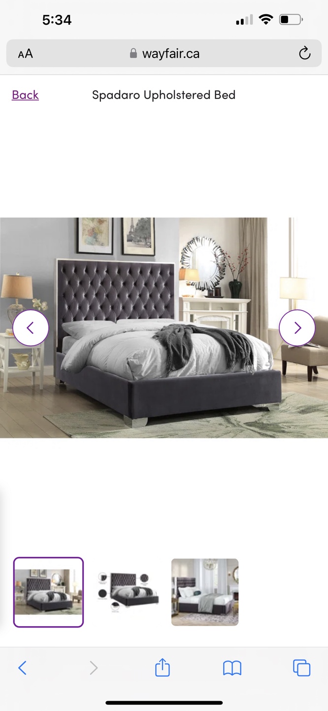Xcella queen bed Furniture Spadaro Upholstered Bed - Full Size