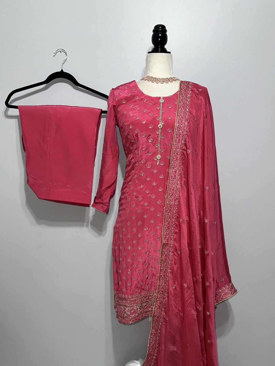 Pink embroidered salwar kameez