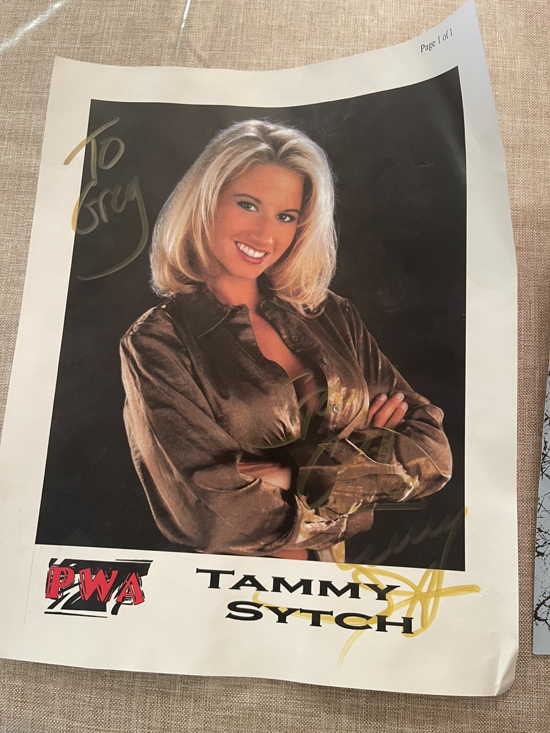Autographed Tammy Sytch 8.5 x 11 Photo - Professional Wrestling