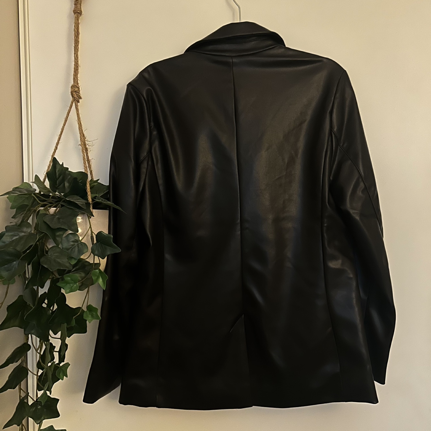 Faux Leather Blazer - Medium - photo 5