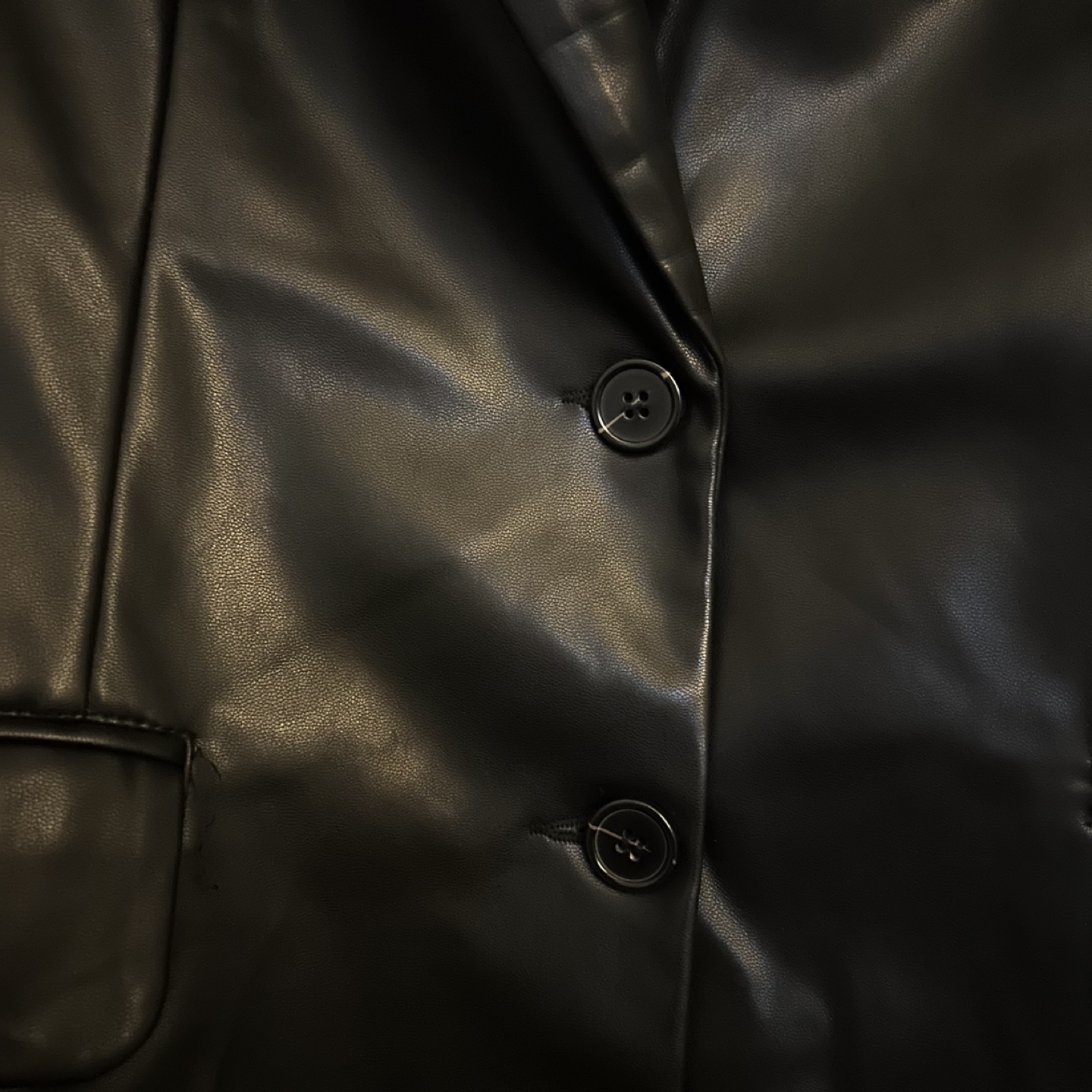 Faux Leather Blazer - Medium