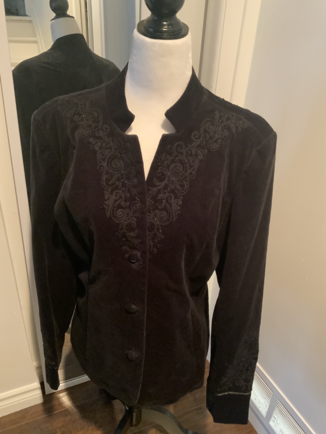 Black Velvet Embroidered Jacket