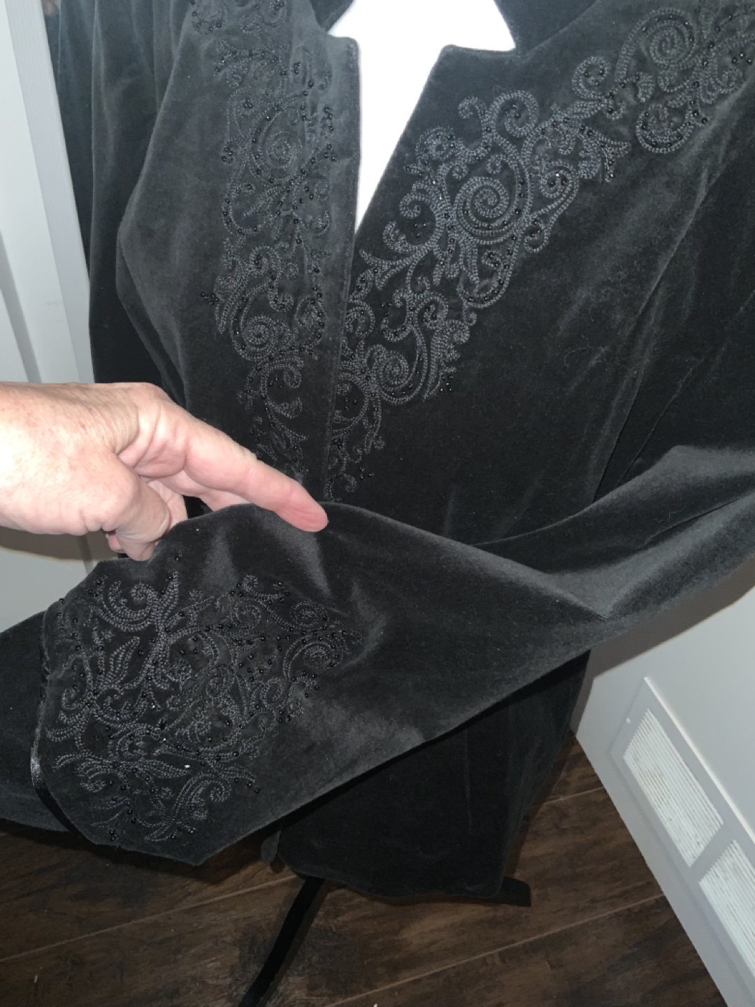 Black Velvet Embroidered Jacket - photo 2