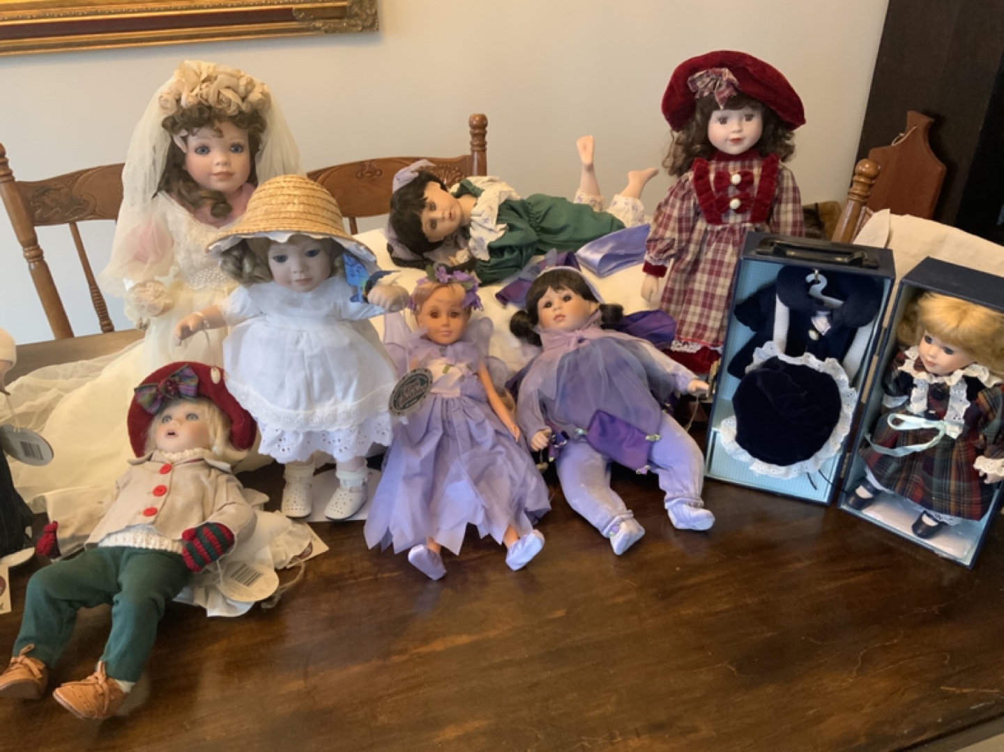 Collection of porcelain dolls