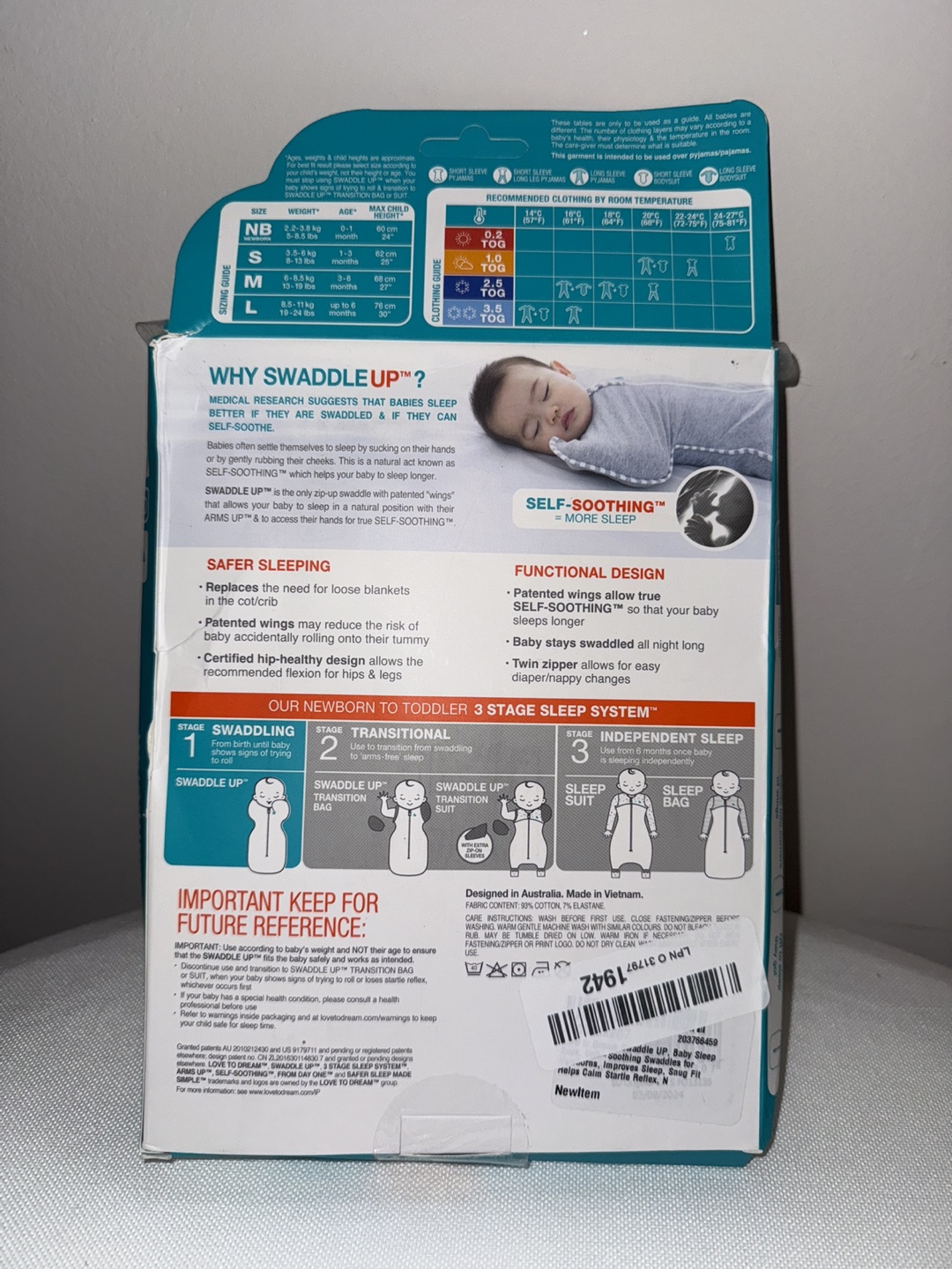 Love To Dream Swaddle UP Stage 1 Baby Swaddle - Size Small - photo 4
