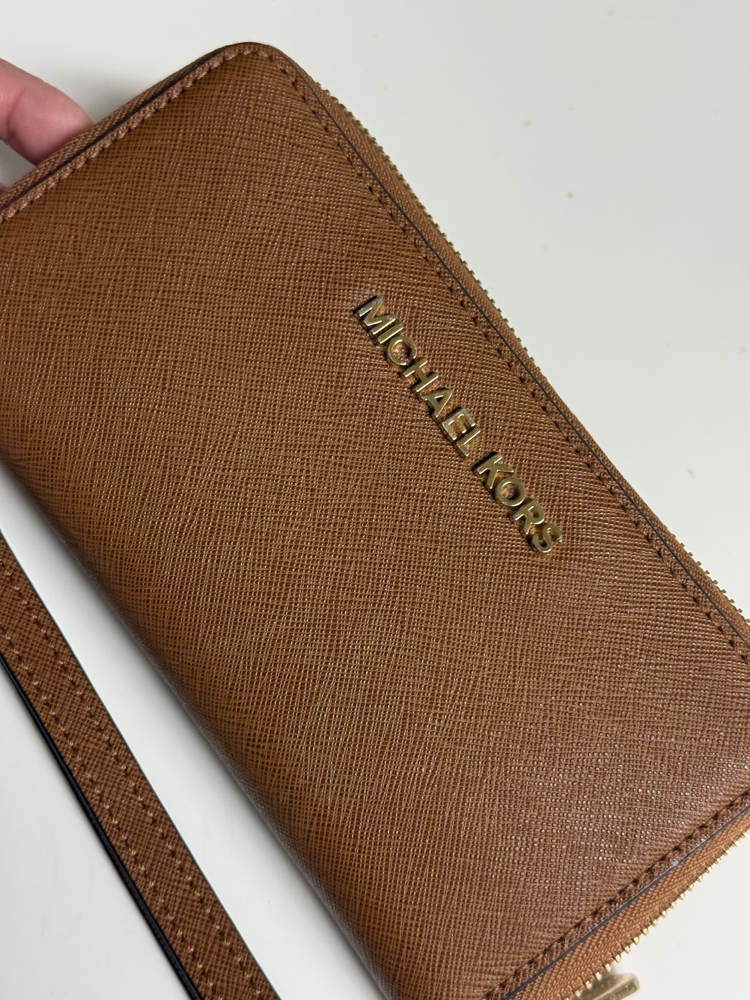 Michael Kors Brown Leather Zip-Around Wallet