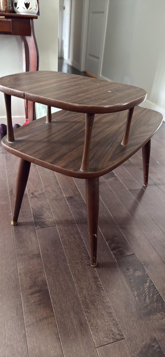 Vintage Mid-Century Modern Two-Tier Side Table - photo 2