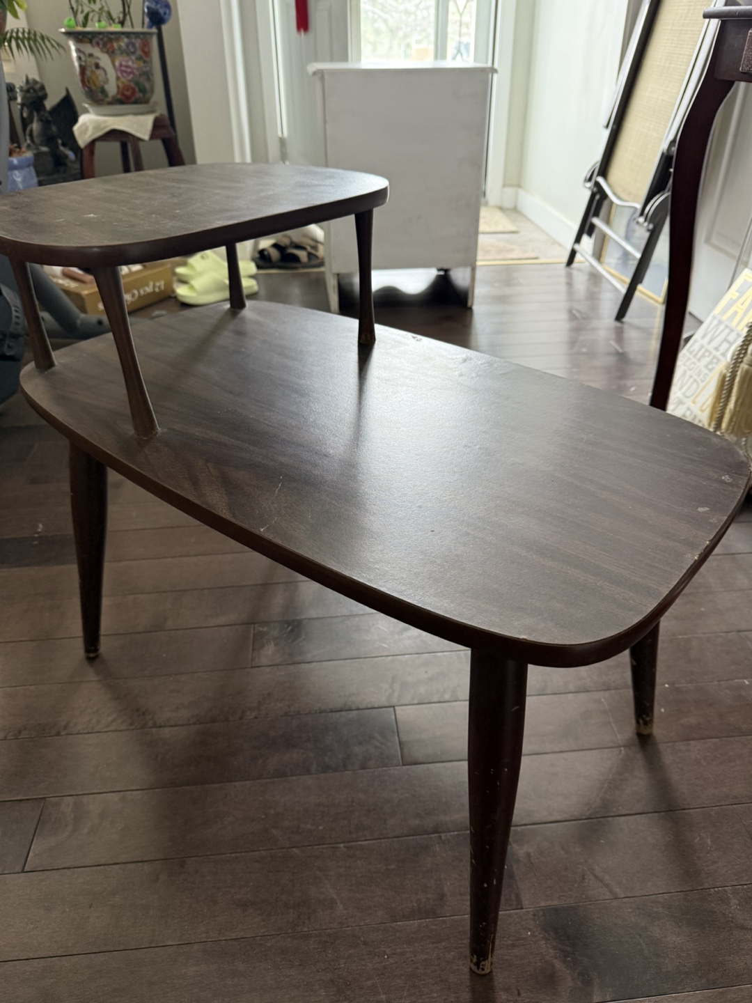 Vintage Mid-Century Modern Two-Tier Side Table