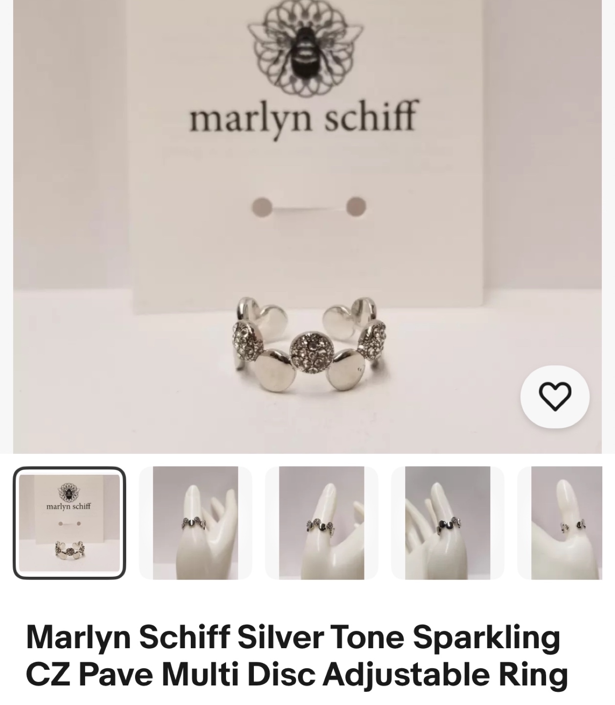 ✨✨Marlyn Schiff Sparkling CZ Pave Multi Disc Adjustable Ring - photo 5