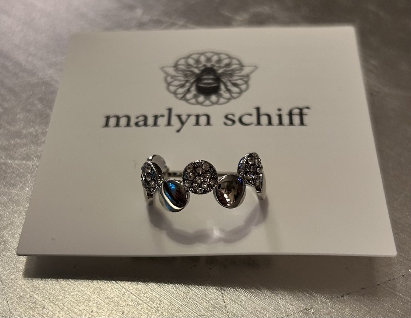 ✨✨Marlyn Schiff Sparkling CZ Pave Multi Disc Adjustable Ring - photo 2