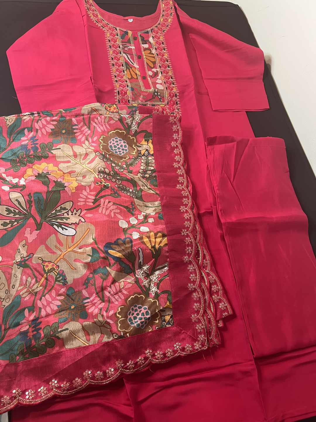 Hot pink pant plazo suit 42,46 left only - photo 3