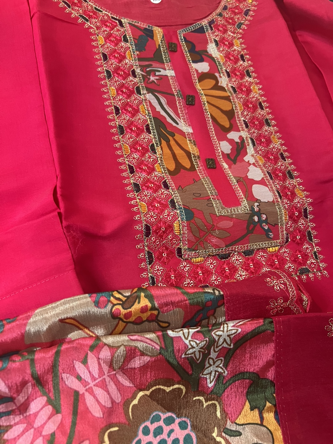 Hot pink pant plazo suit 42,46 left only - photo 2