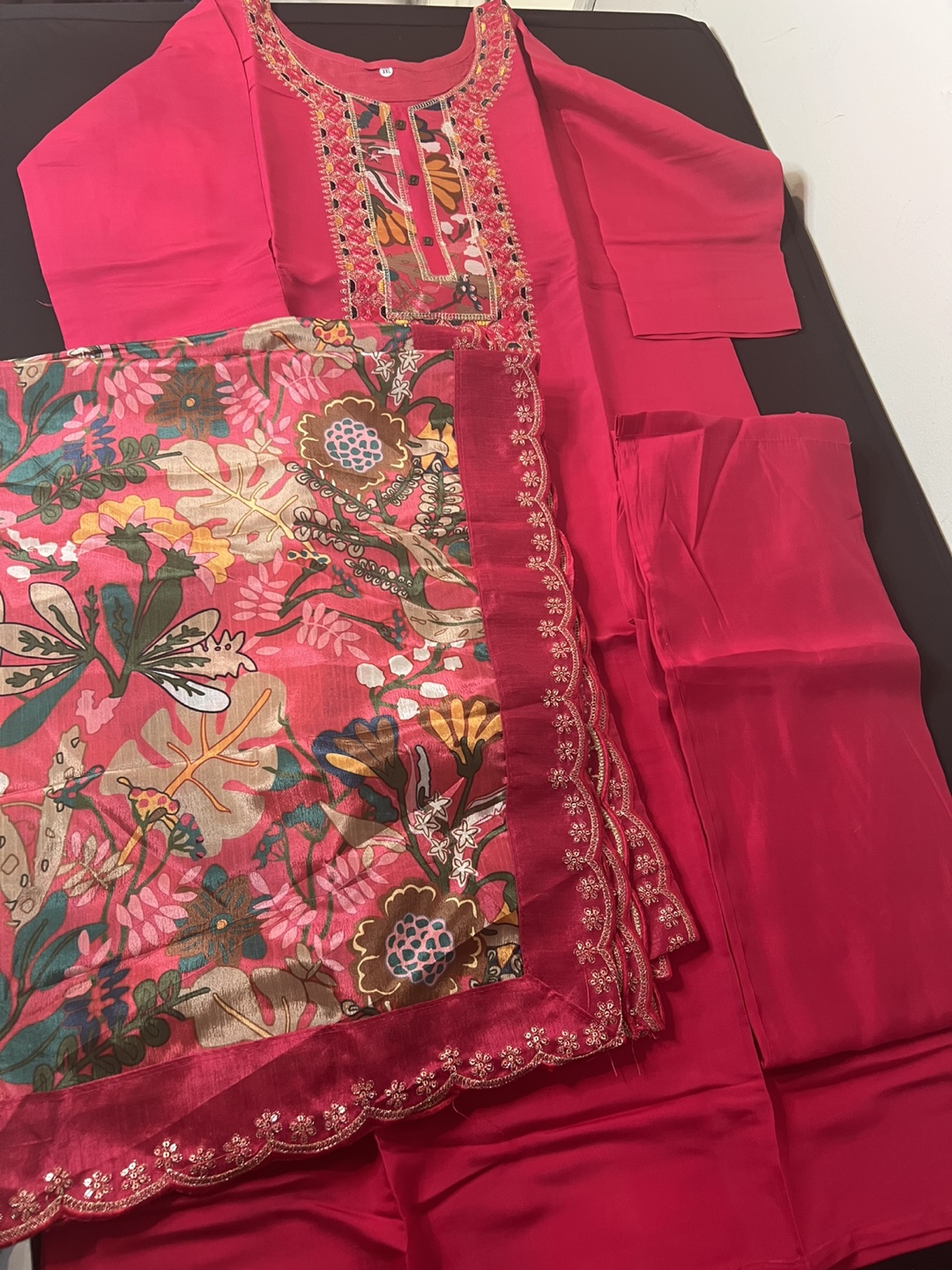 Hot pink pant plazo suit 42,46 left only