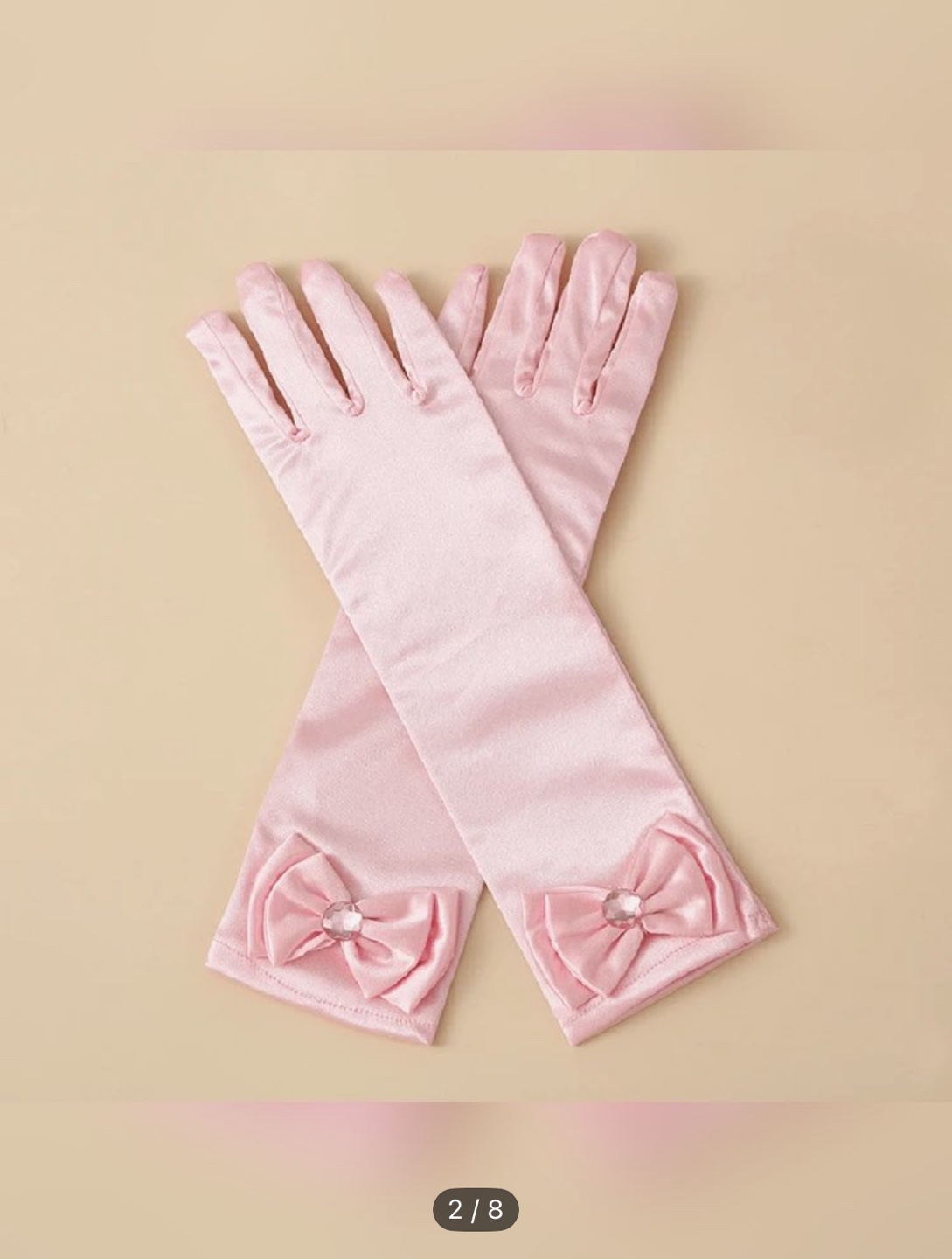 Girls' Pink Flower Girl Dress with Petticoat and Gloves - photo 4