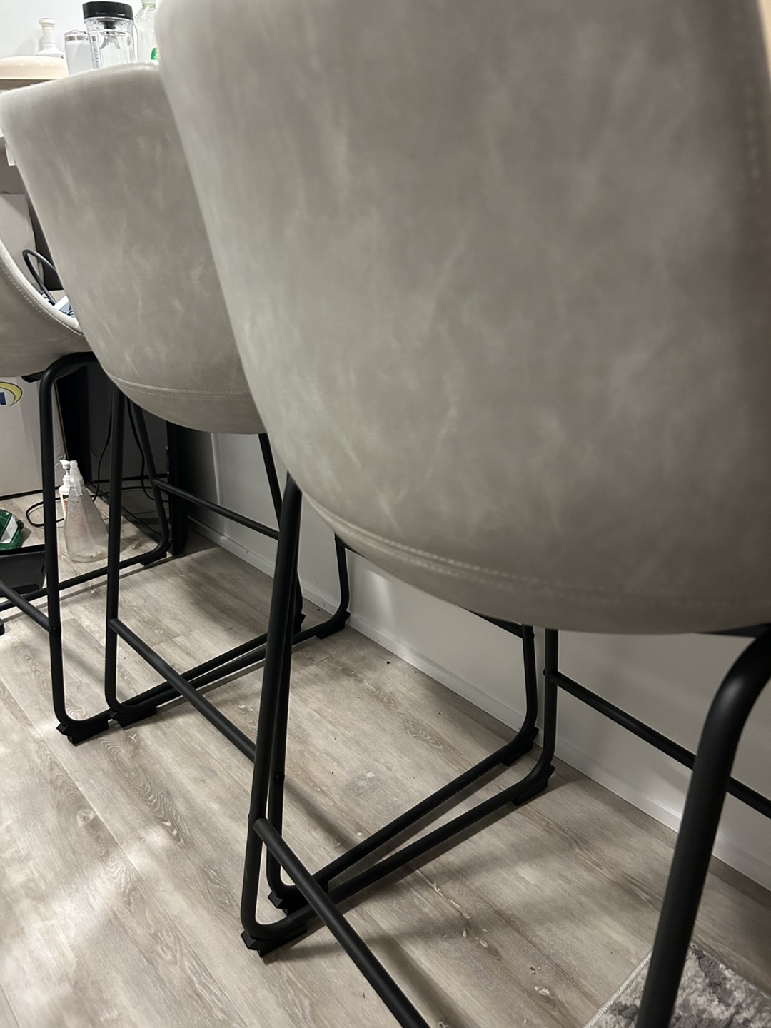 Set of Three grey Counter Height Stools