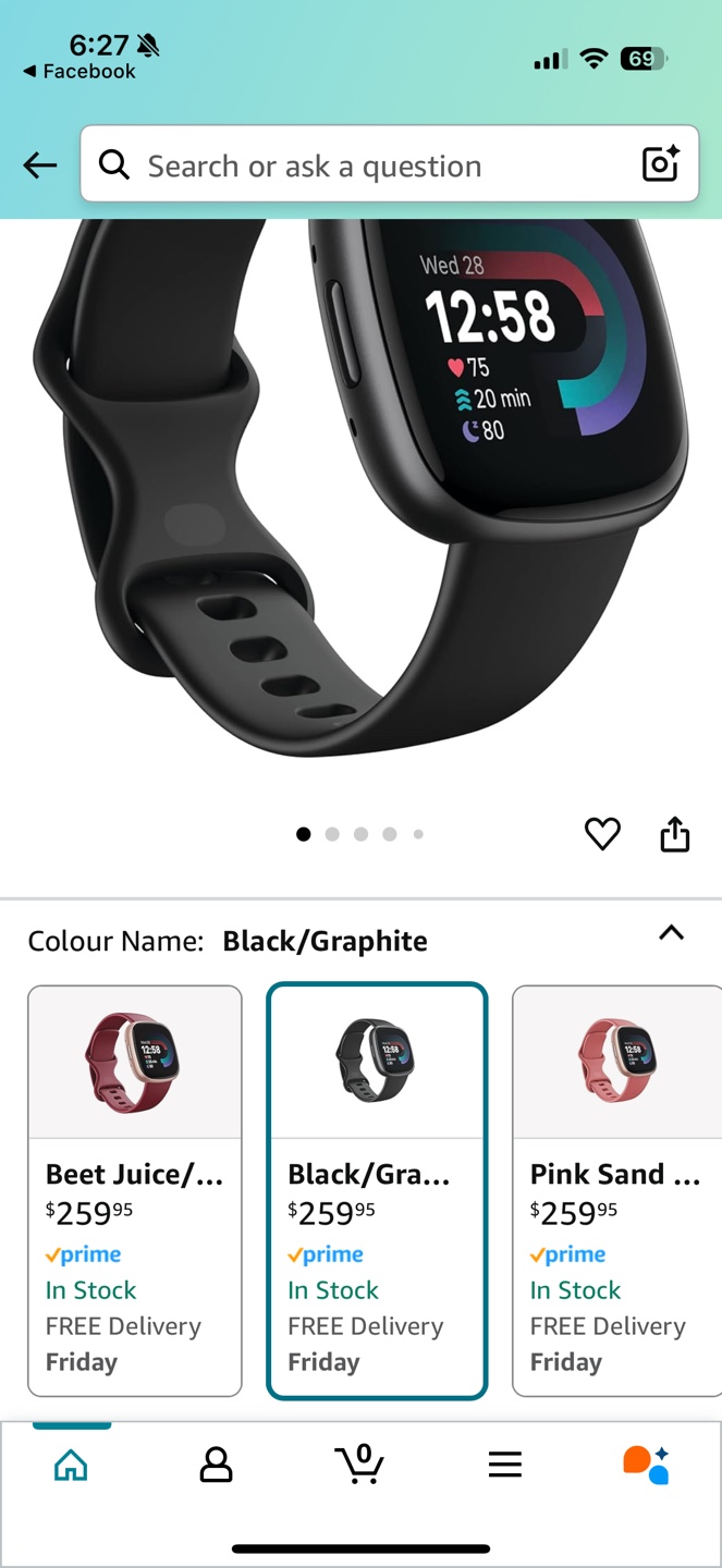 Fitbit Versa 4 Smartwatch - Black/Graphite - Like New + Extras! - photo 3