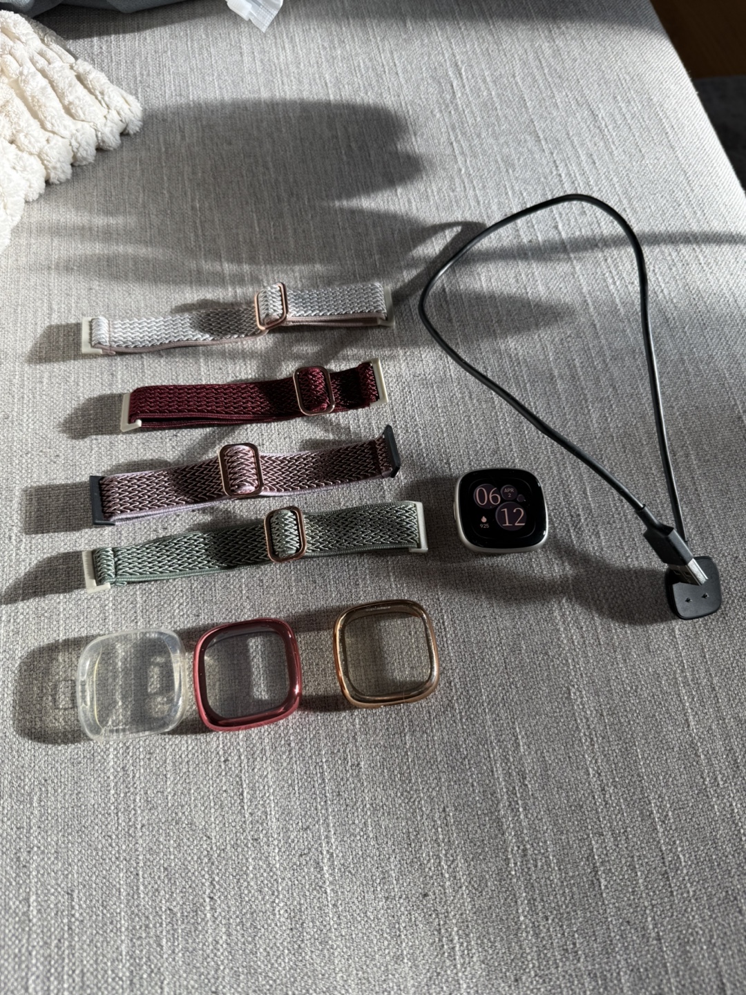Fitbit Versa 4 Smartwatch - Black/Graphite - Like New + Extras!