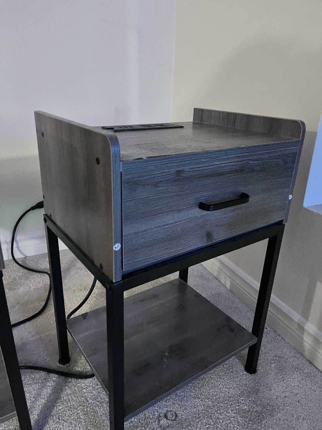 Pair of Nightstands with Built-in Outlets
