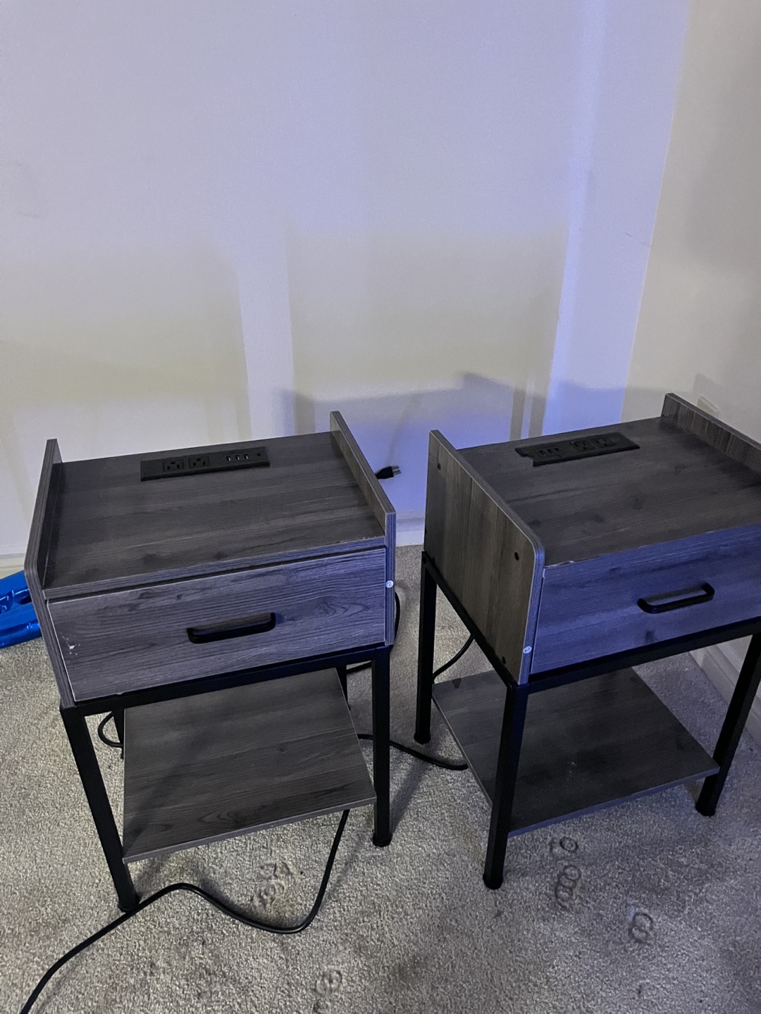 Pair of Nightstands with Built-in Outlets - photo 3