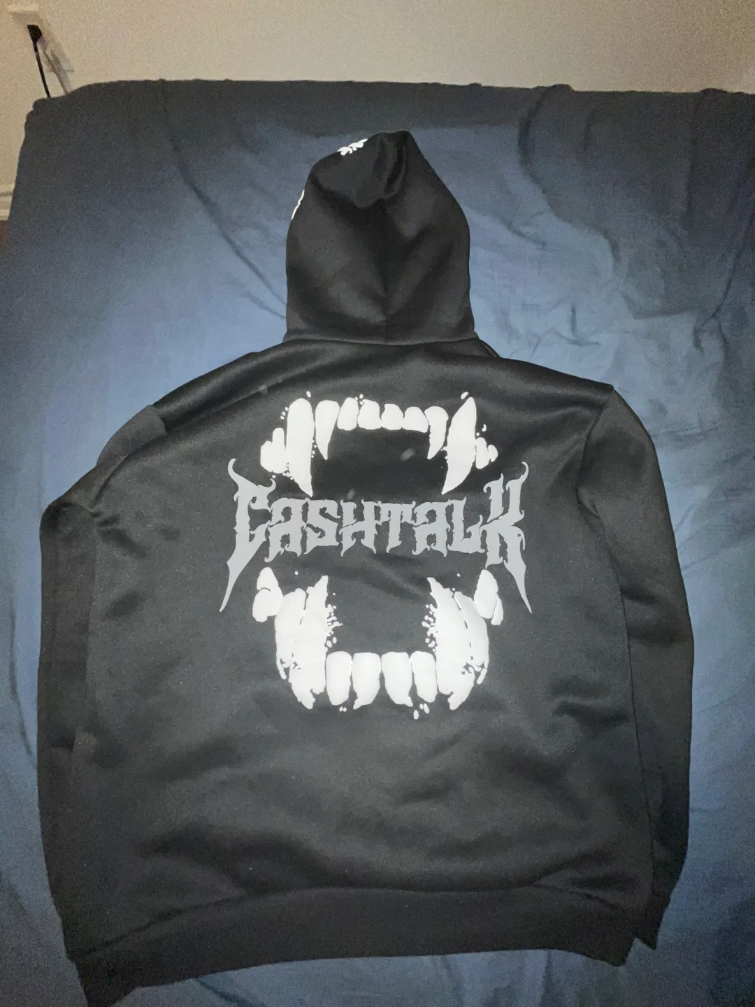 Puff print CashTalk Black Hoodie Size Large image indicator(4)