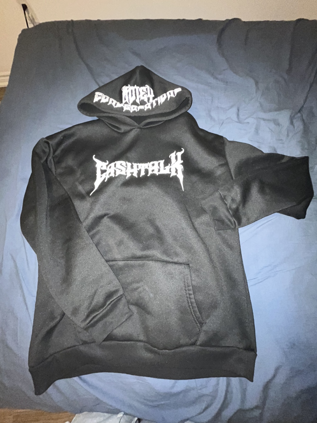 Puff print CashTalk Black Hoodie Size Large