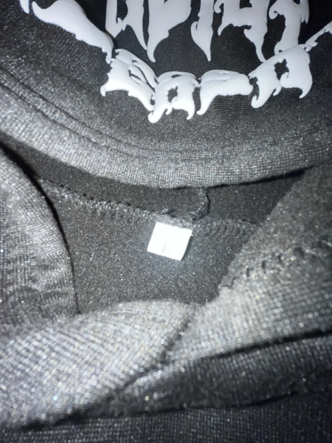 Puff print CashTalk Black Hoodie Size Large image indicator(3)