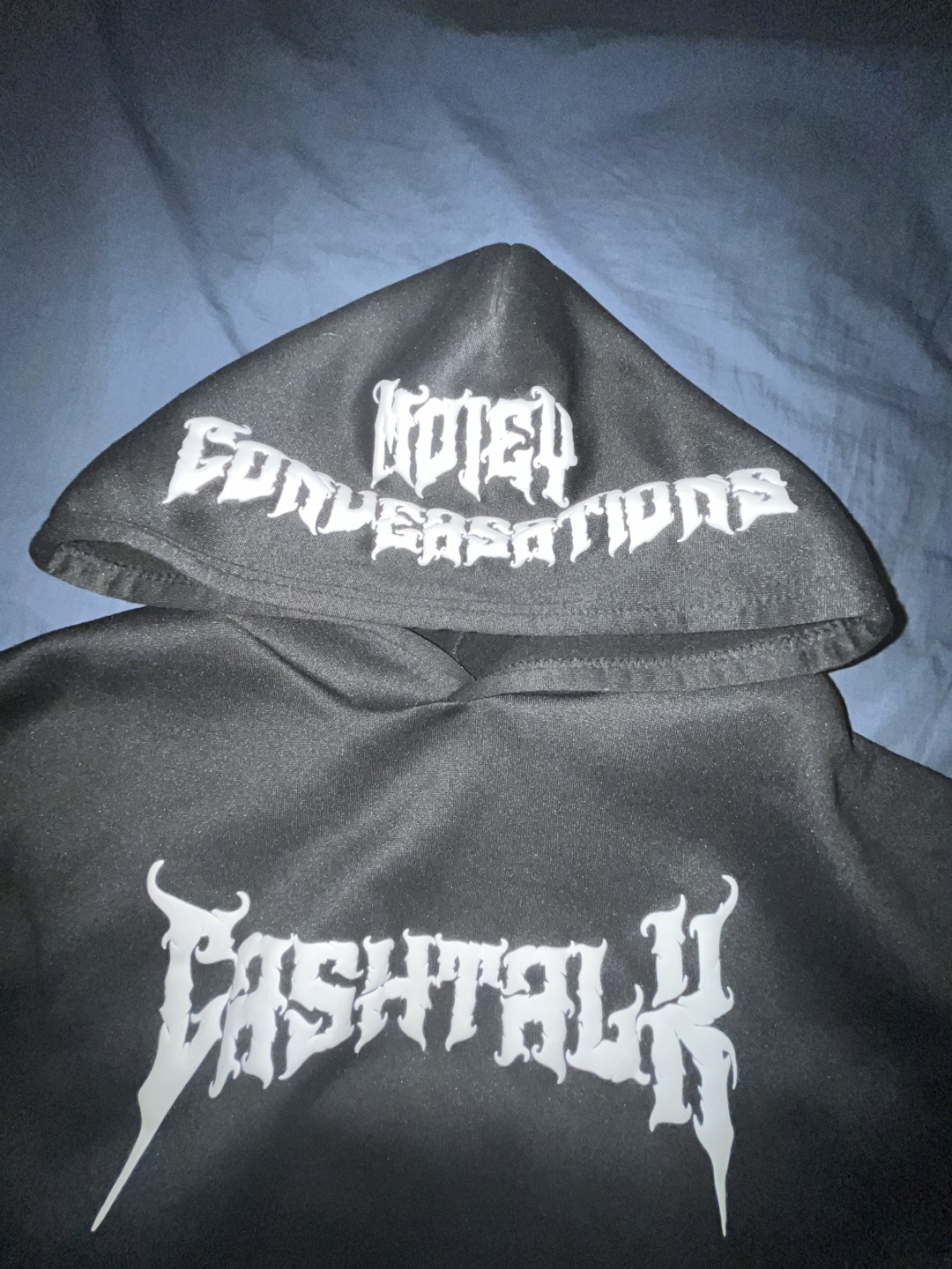 Puff print CashTalk Black Hoodie Size Large - photo 2