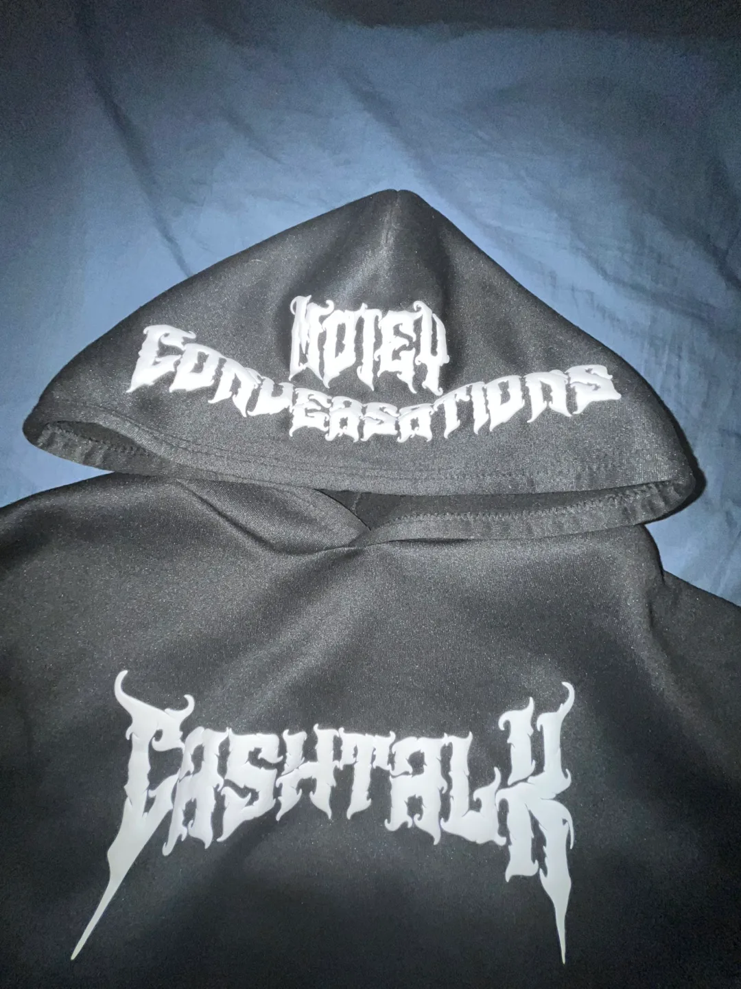 Puff print CashTalk Black Hoodie Size Large image indicator(2)