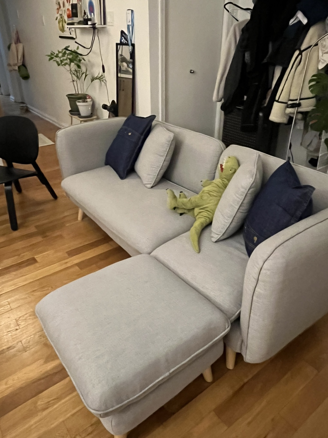 Grey Sectional Sofa with Ottoman - photo 3