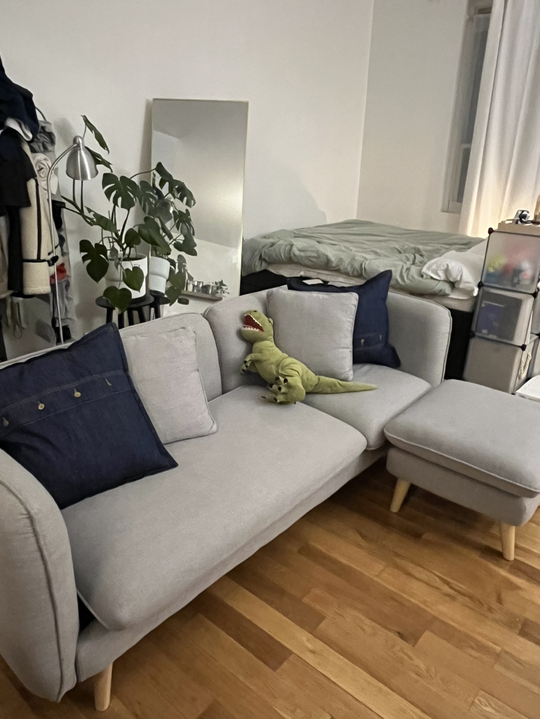 Grey Sectional Sofa with Ottoman - photo 2