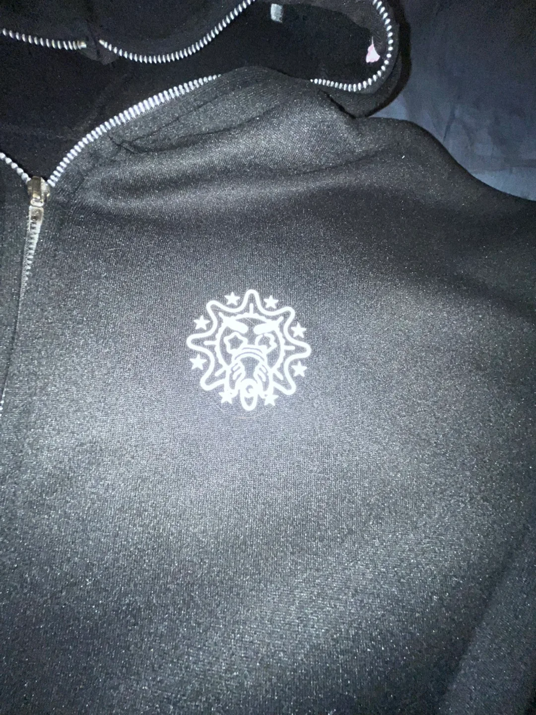 Glo-gang Black Zip-Up Hoodie with Graphic Design image indicator(3)