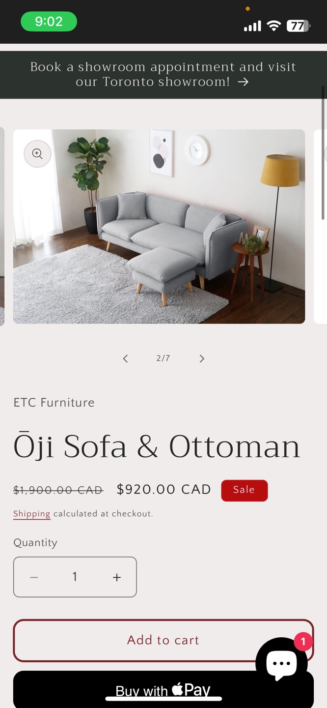 Grey Sectional Sofa with Ottoman