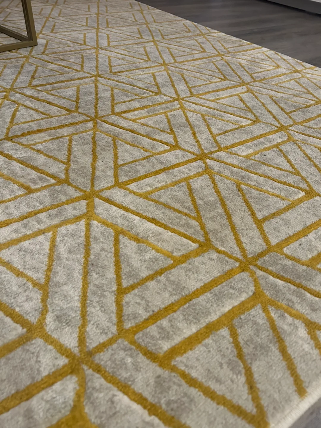 Modern Geometric Area Rug - Grey and Mustard Yellow image indicator(2)