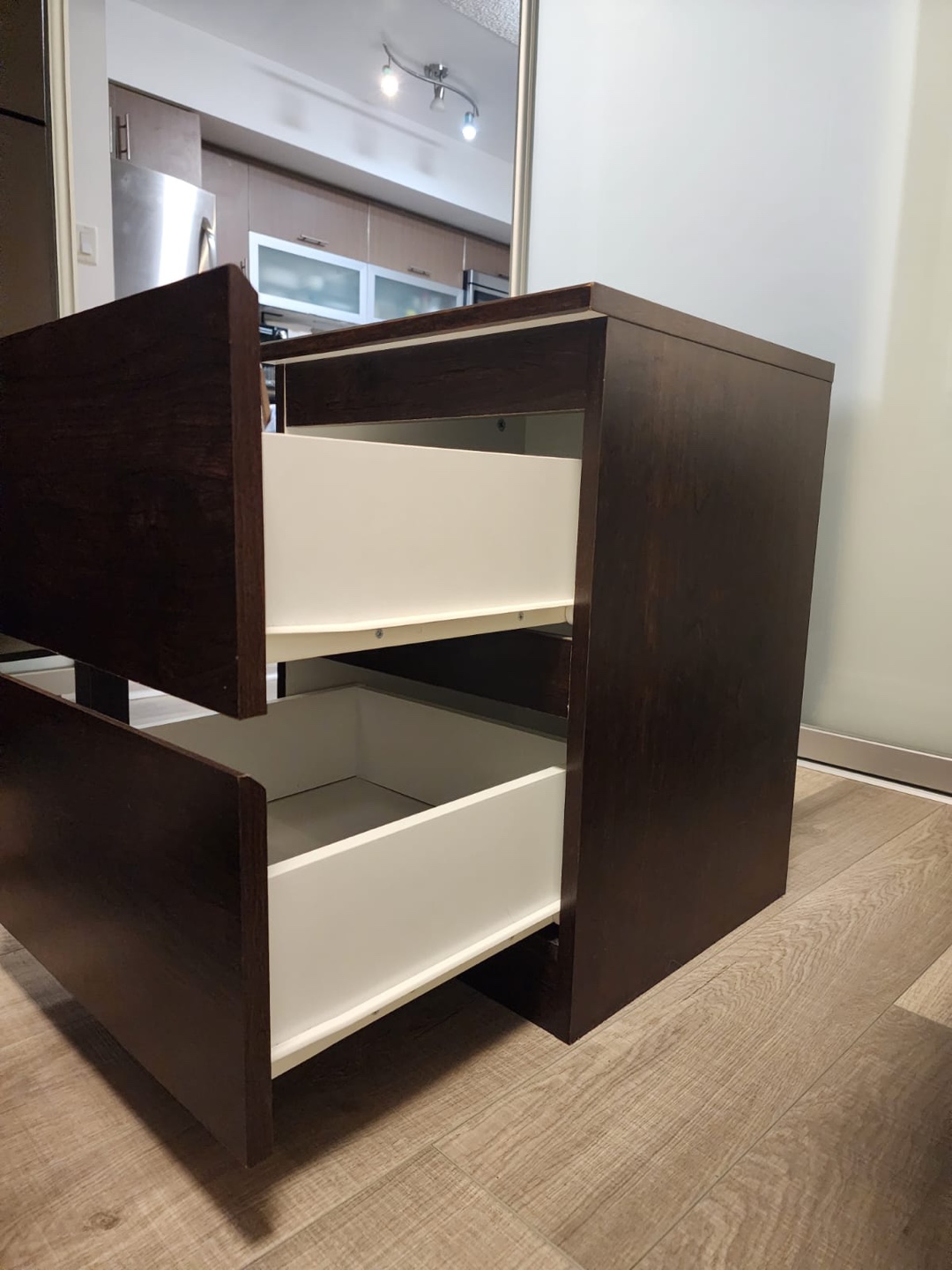 Wooden Nightstand with Two Drawers - photo 3