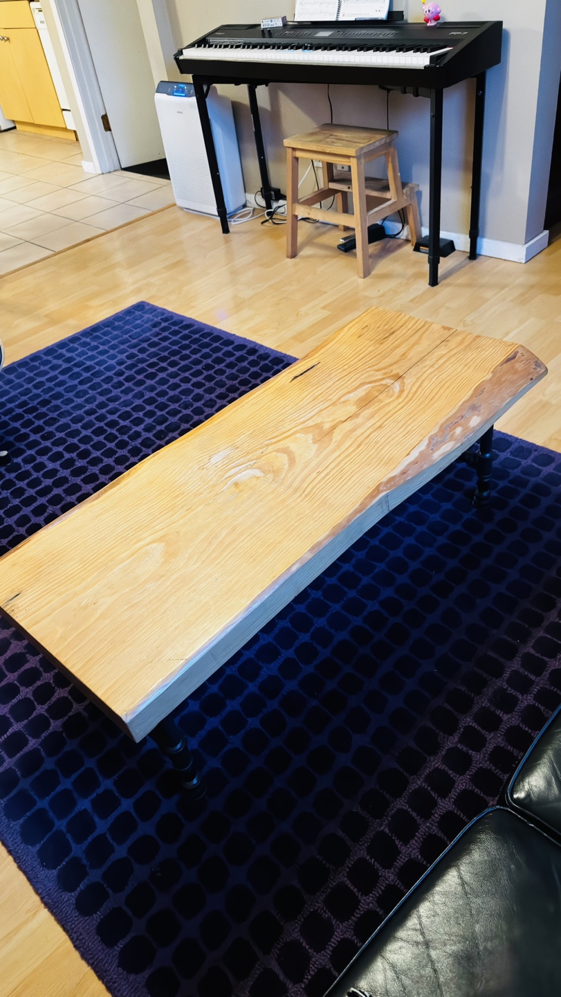 Live Edge Coffee Table with Industrial Pipe Legs - photo 4